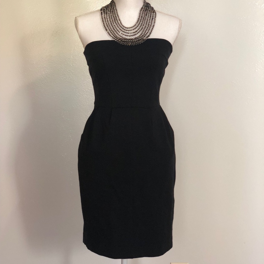 Express Black Strapless Mini Dress